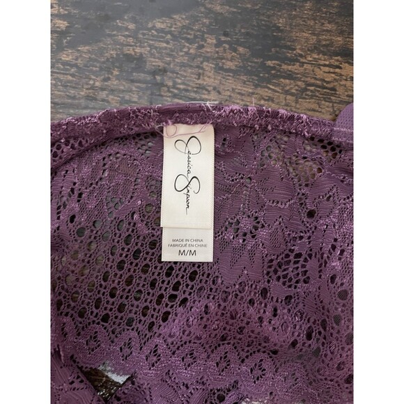 Jessica Simpson Women’s Lace Bralette Purple Wireless Adjustable Medium NWT - Picture 4 of 5